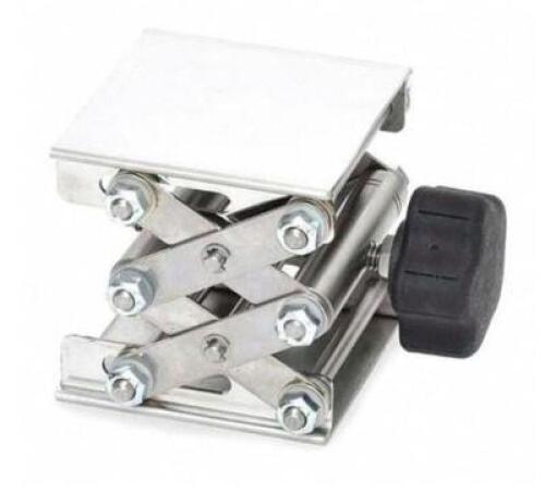 DESCRIPTION: (1) LABORATORY LIFT CLAMP BRAND/MODEL: OHAUS/CLR-LBLFTS008 INFORMATION: MAX LOAD: 100 LBS/STAINLESS STEEL RETAIL$: 210.48 SIZE: 3" X 3" X