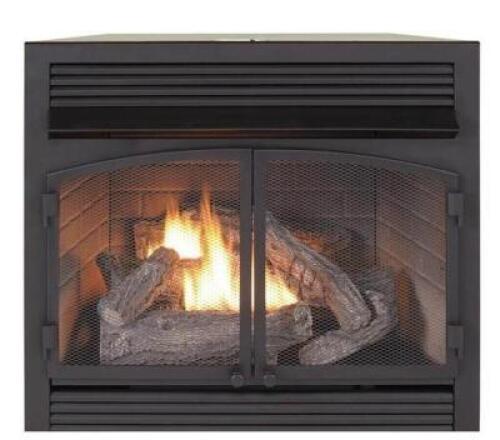 DESCRIPTION: (1) DUAL FUEL VENTLESS GAS FIREPLACE BRAND/MODEL: DULUTH FORGE/FDF400RT-ZC INFORMATION: 32,000 BTU/BLACK/AREA HEATED: 1500 SQ-FT RETAIL$: