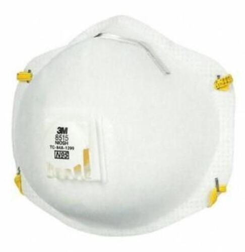 DESCRIPTION: (1) PACK OF (12) DISPOSABLE RESPIRATOR BRAND/MODEL: 3M /8515HA1-A INFORMATION: WHITE/MOLDED/NON-ADJUSTABLE RETAIL$: 179.74 PER PK OF 12 S
