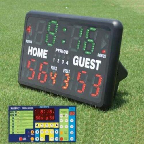 DESCRIPTION: (1) TABLETOP SCOREBOARD BRAND/MODEL: SSG-BSN/SK999 INFORMATION: BLACK/BATTERY POWERED/ADJUSTABLE LED BRIGHTNESS RETAIL$: 519.23 SIZE: 16"