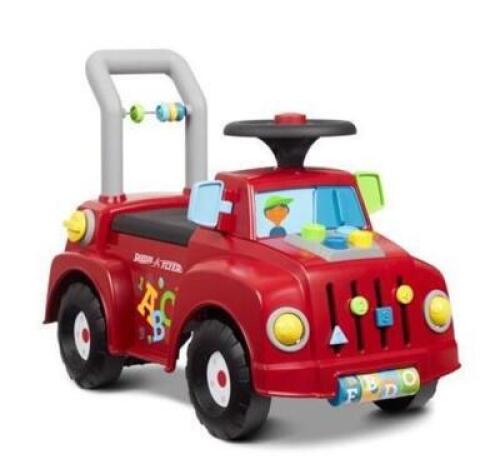 DESCRIPTION: (1) RADIO FLYER TINKER TRUCK BRAND/MODEL: RADIO FLYER/604 INFORMATION: RED/MAX WEIGHT CAPACITY: 42 LBS RETAIL$: 34.97 SIZE: 20.5"L X 10"W