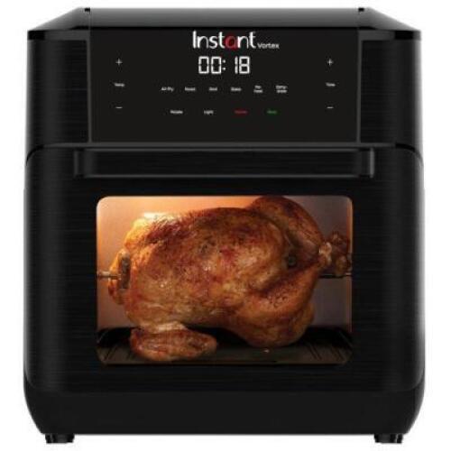 DESCRIPTION: (1) VORTEX AIR FRYER BRAND/MODEL: INSTANT POT/140-3005-01 INFORMATION: BLACK/7-IN-1/TOUCHSCREEN RETAIL$: 129.00 SIZE: 13.23"L X 13.23"W X