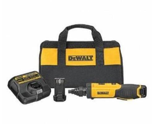 DESCRIPTION: (1) CORDLESS SCREWDRIVER BRAND/MODEL: DEWALT/DCF681N2 INFORMATION: TRIGGER/MAX TORQUE: 23 IN-LB RETAIL$: 202.68 SIZE: 1/4"HEX DRIVE X 12-