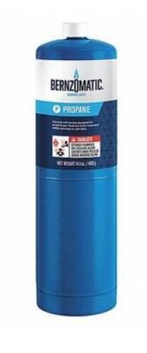 DESCRIPTION: (4) PROPANE GAS CYLINDER BRAND/MODEL: BERNZOMATIC/333670 INFORMATION: BLUE/DISPOSABLE RETAIL$: 21.14 EACH SIZE: 14.1 OZ. QTY: 4