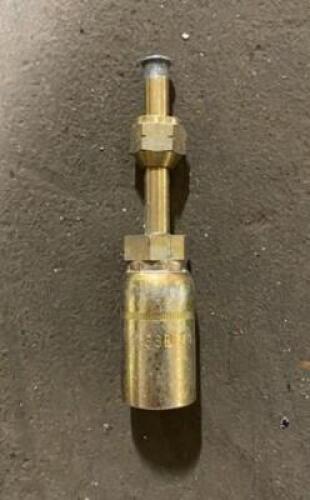 DESCRIPTION: (12) HYDRUALIC HOSE FITTING BRAND/MODEL: F-6SB INFORMATION: BRASS/SEE FOR INSPECTION SIZE: 4-3/4" X 3/4" QTY: 12