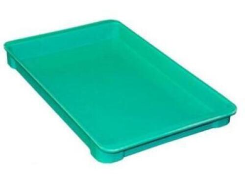 DESCRIPTION: (10) FIBERGLASS TOTELINE STACKING TOTE BRAND/MODEL: MFG/84008 INFORMATION: GREEN/CAPACITY: 200 LBS RETAIL$: 23.25 EACH SIZE: 18-3/4"L X 1