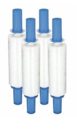 DESCRIPTION: (4) STRETCH WRAP BRAND/MODEL: GOODWRAPPERS/15A839 INFORMATION: BLUE & CLEAR/GAUGE: 70 GA/TEMP RANGE: -20 TO 100F RETAIL$: $28.79/EA SIZE: