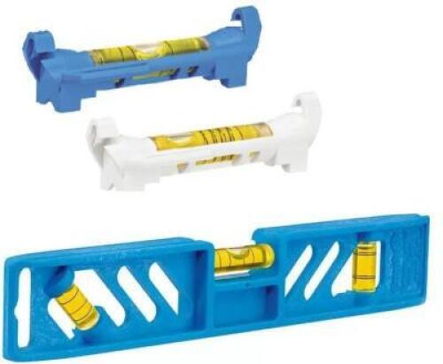 DESCRIPTION: (1) LOT OF (4) TORPEDO LEVEL & (5) LINE LEVEL BRAND/MODEL: EMPIRE/33-9,83038 INFORMATION: BLUE/SEE FOR INSPECTION RETAIL$: 26.00 FOR 4 LE