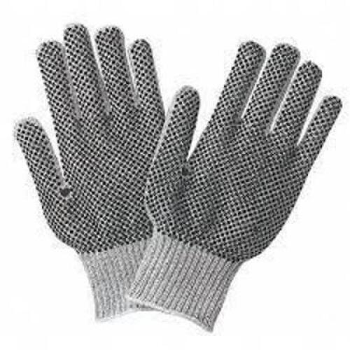 DESCRIPTION: (2) PACKS OF (12) COTTON POLY GLOVES BRAND/MODEL: MCR SAFETY/9662SM INFORMATION: BLACK & GRAY/DOTTED RETAIL$: 12.19 PER PK OF 12 SIZE: SM