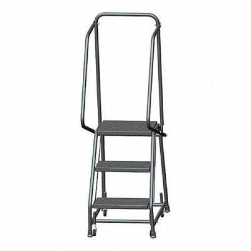 DESCRIPTION: (2) 3 STEP ROLLING LADDER BRAND/MODEL: BALLYMORE #9E384 RETAIL$: 266.8 SIZE: 58.5 OVERALL HEIGHT QTY: 2