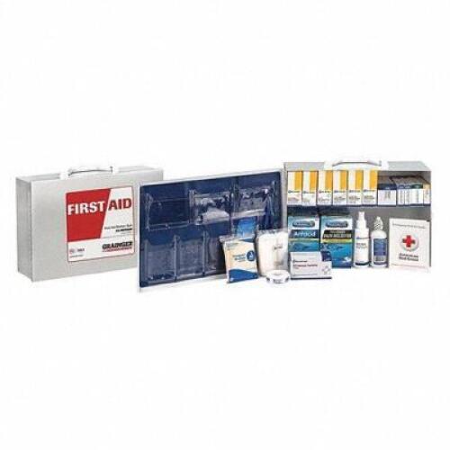 DESCRIPTION: (1) FIRST AID CABINET BRAND/MODEL: GRAINGER #480F91 RETAIL$: $158.21 EA SIZE: 75 PERSON KIT QTY: 1