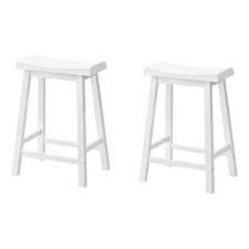 DESCRIPTION: (2) SADDLE SEATS BRAND/MODEL: MONARCH SPECIALTIES #I1533 INFORMATION: WHITE RETAIL$: 160 SIZE: 18 INCH L X 14 INCH W X 24 QTY: 2