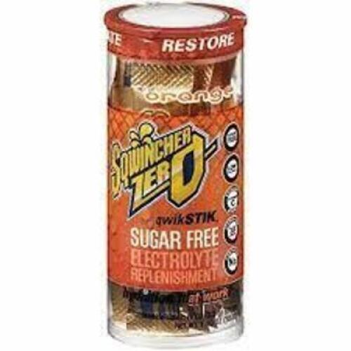 DESCRIPTION: (5) CONTAINERS OF (10) CONCENTRATED SPORTS DRINK STICKS BRAND/MODEL: SQWINCHER INFORMATION: ORANGE RETAIL$: $4.00 EA SIZE: 1.1 OZ EA QTY: