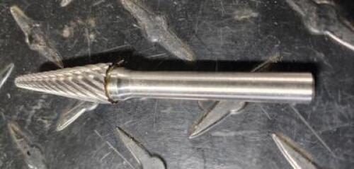 (1) CARBIDE SINGLE CUT TAPER BURR