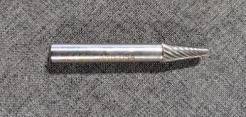 (1) CARBIDE SINGLR CUT TAPER BURR