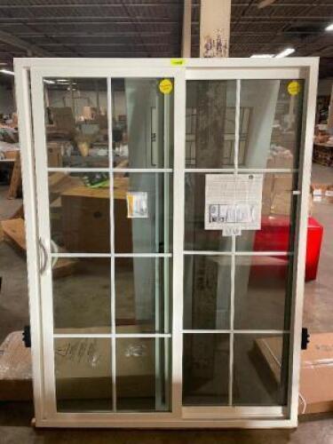60 IN. X 80 IN. W-2500 2 PANEL WHITE LOW-E CLEAR TEMPERED ARGON SLIDING PATIO DOOR WITH SCREEN