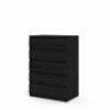 WOOD SCOTTSDALE 5 DRAWER CHEST IN BLACK WOODGRAIN