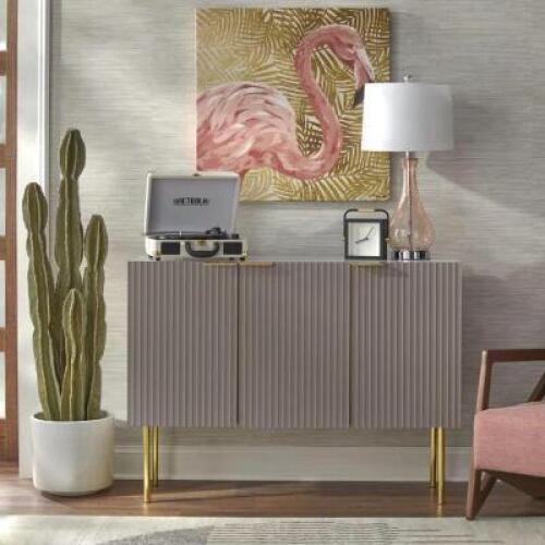 TAUPE/WHITE FAUX MARBLE SANTILLANES 47.25'' WIDE SIDEBOARD