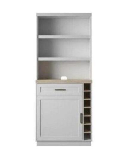 ANTIQUE GREY DINING HUTCH WITH STORAGE