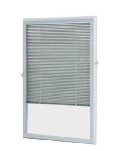 WHITE CORDLESS ADD ON ENCLOSED ALUMINUM BLINDS WITH 1/2 IN. SLATS, FOR 22 IN. WIDE X 36 IN. LENGTH DOOR WINDOWS