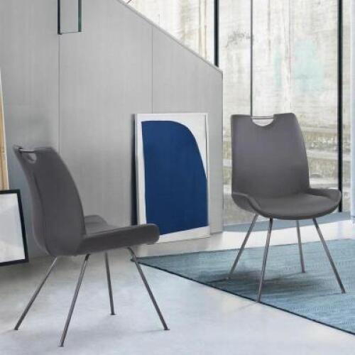 (2) - PORSTON METAL SIDE CHAIRS