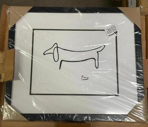 DOG SCRIBBLE FRAMED WALL ART