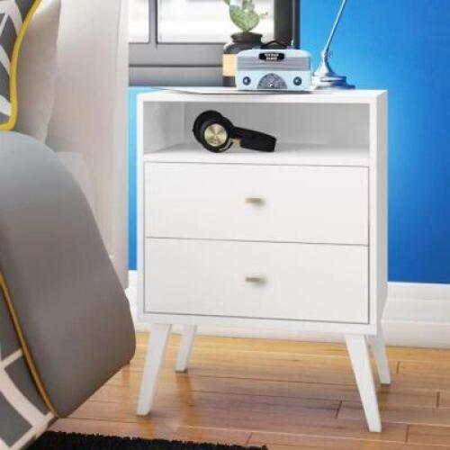 WHITE ALYSSA 29.5'' TALL 2 - DRAWER NIGHTSTAND