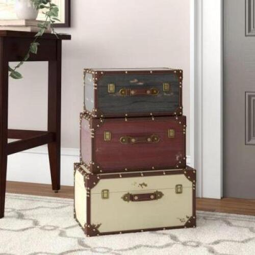 ABBIGAIL 3 PIECE VINTAGE TRUNK SET