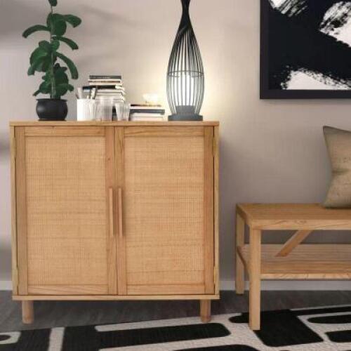 LIGHT BLOND DELANCEY 34'' TALL 2 - DOOR ACCENT CABINET