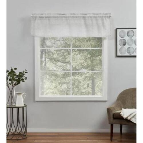 (2) - SILVER MALPASS SOLID COLOR TAILORED 54'' WINDOW VALANCES