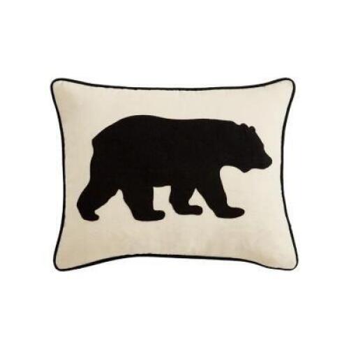 BLACK BEAR RECTANGULAR COTTON PILLOW COVER & INSERT