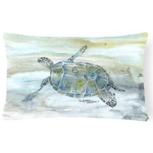FOURNIER SEA TURTLE WATERCOLOR DECORATIVE INDOOR/OUTDOOR LUMBAR PILLOW
