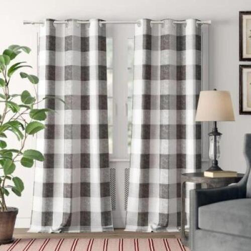 ROSENBLUM PLAID BLACKOUT THERMAL GROMMET CURTAIN PANELS (SET OF 2)