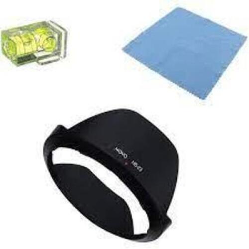 DESCRIPTION: (6) LENS HOOD WITH 2X SPIRIT LEVEL AND CLOTH BRAND/MODEL: MOVO #HB-23 INFORMATION: NIKON 12-24MM F/4 G, 16-35MM F/4G ED VR, 17-35MM F/2.8