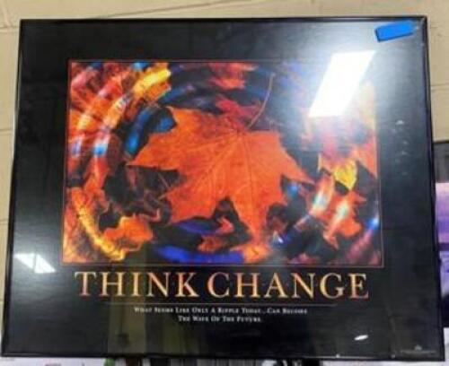 (1) THINK CHANGE PICTURE & FRAME
