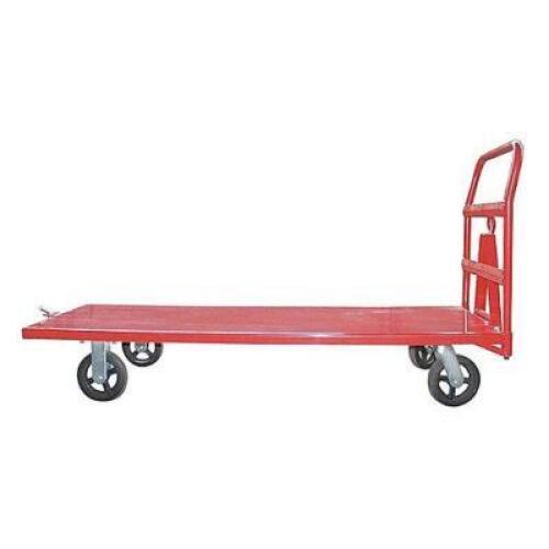 DESCRIPTION: (1) TOWABLE STEEL DECK PLATFORM TRUCK BRAND/MODEL: GRAINGER #13X504 INFORMATION: RED RETAIL$: 607.18 SIZE: 60X36X11 2000 LB CAP QTY: 1