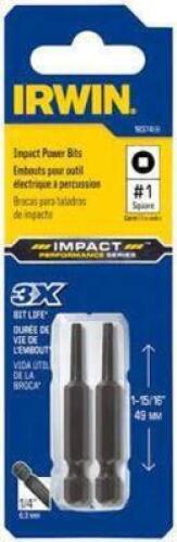 DESCRIPTION: (4) PACKS OF (6) PACKS OF (2) SQUARE RECESS POWER BIT #1 BRAND/MODEL: IRWIN #IWAF32SQ12 RETAIL$: $45.00 EA SIZE: #1 QTY: 4