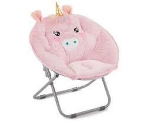 DESCRIPTION: (1) YOUTH SAUCER CHAIR BRAND/MODEL: BIG LOTS #980339590 INFORMATION: PINK UNICORN RETAIL$: $20.00 EA QTY: 1
