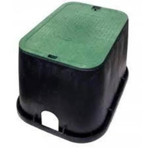 DESCRIPTION: (1) RECTANGULAR VALVE BOX BRAND/MODEL: NDS #20RE34 INFORMATION: BLACK AND GREEN RETAIL$: $31.90 EA SIZE: 21X15X12 QTY: 1