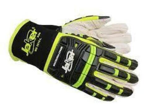 DESCRIPTION: (2) IMPACT WORK GLOVES BRAND/MODEL: JOKER/MX2515-3XL INFORMATION: NEON GREEN,BLACK & WHITE RETAIL$: 30.00 EACH SIZE: 3XL QTY: 2