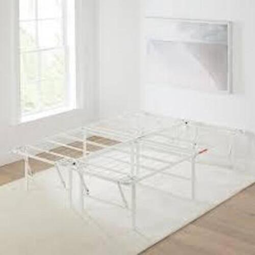 DESCRIPTION: (1) HIGH PROFILE FOLDABLE STEEL BED FRAME BRAND/MODEL: MAINSTAYS INFORMATION: WHITE RETAIL$: $100.00 EA SIZE: FULL QTY: 1