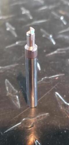DESCRIPTION: (2) SOLID CARBIDE 2 FLUTE DOVE TAIL CUTTERS BRAND/MODEL: HARVEY TOOL 931016 RETAIL$: $ 157.44 EA SIZE: 1/4" CUT 1/16" WIDTH 1/4" SD QTY: