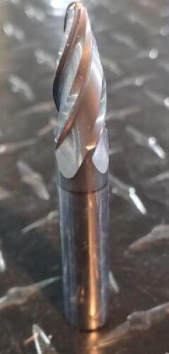 DESCRIPTION: (2) SOLID CARBIDE CIRCLE SEGMENT OVAL FORM BARREL CUTTER END MILL BRAND/MODEL: EMUGE 3538L.12080A RETAIL$: $ 359.41 EA SIZE: 12MM SM. END
