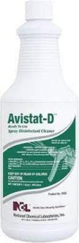 DESCRIPTION: (6) DISINFECTANT SPRAY BRAND/MODEL: NCL AVISTAT-D INFORMATION: CITRUS FLORAL SCENT RETAIL$: $13.00 EA SIZE: 1 QT QTY: 6