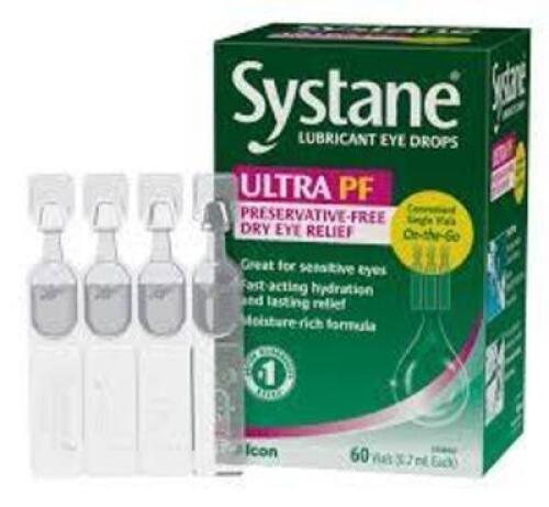 DESCRIPTION: (4) BOXES OF (30) VIALS DRY EYE RELIEF EYE DROPS BRAND/MODEL: SYSTANE RETAIL$: $12.84 EA SIZE: 0.7 PER VIAL QTY: 4