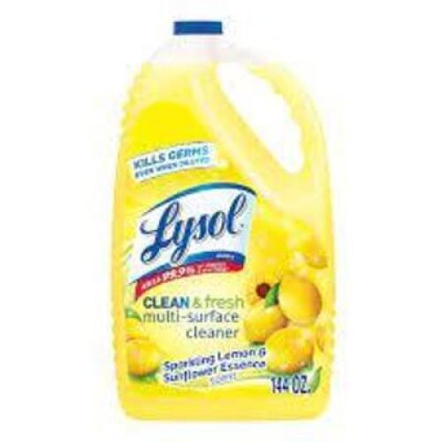 DESCRIPTION: (2) MULTI PURPOSE CLEANER BRAND/MODEL: LYSOL INFORMATION: LEMON RETAIL$: $10.0 EA SIZE: 144 OZ QTY: 2