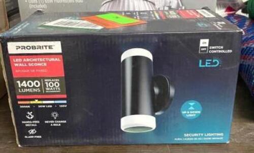 PROBRITE 100-WATT EQUIVALENT INTEGRATED OUTDOOR LED WALL PACK LIGHT, 1400 LUMENS, OUTDOOR SECURITY LIGHTING