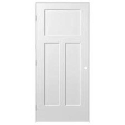(3) MASONITE 32 in. x 80 in. Winslow 3-Panel Right-Handed Solid Core Primed Composite Single Prehung Interior Door