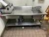 DESCRIPTION: 76" X 30" HEAVY DUTY STAINLESS TABLE W/ RIGHT HAND SINK. ADDITIONAL INFORMATION W/ 6" BACK SPLASH SIZE 76" X 30" LOCATION: KITCHEN QTY: 1