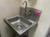 DESCRIPTION: WALL MOUNTED STAINLESS HAND SINK SIZE 15" X 15" LOCATION: KITCHEN QTY: 1 - 2